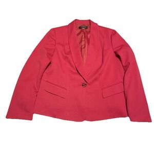 Kasper Women's One Button Blazer Jacket Size 16 Cruise Hot Pink Fuschia Classy